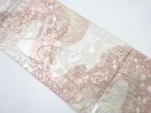 アンティーク　変わり織　引箔　草花模様織り出し袋帯（材料）